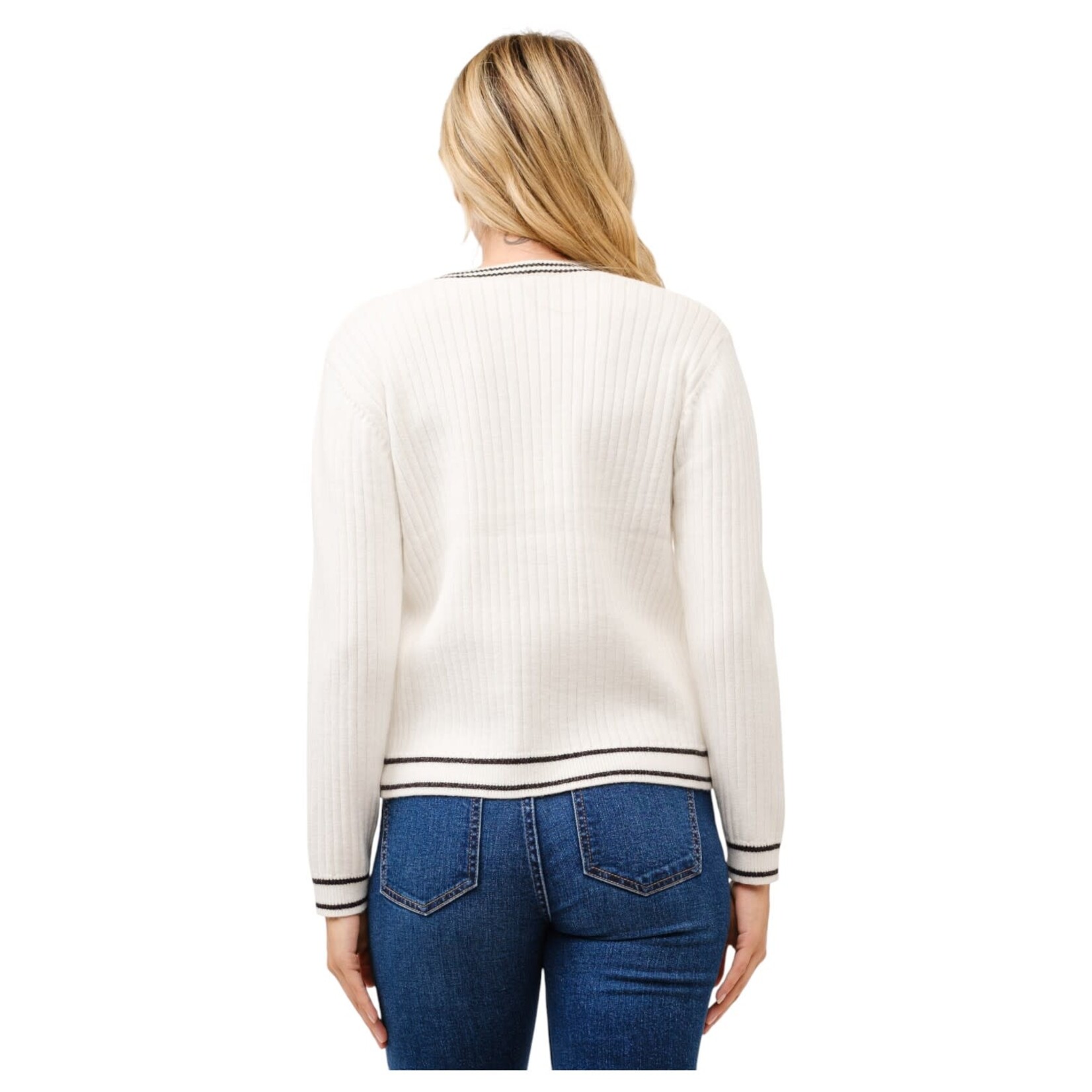 CIELO CIELO POCKET KNIT GOLD BUTTON UP CARDIGAN SW67