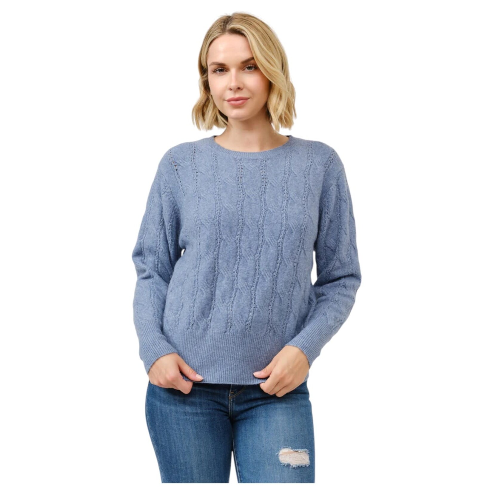 CIELO CIELO TEXTURED KNIT PULLOVER SWEATER SW716