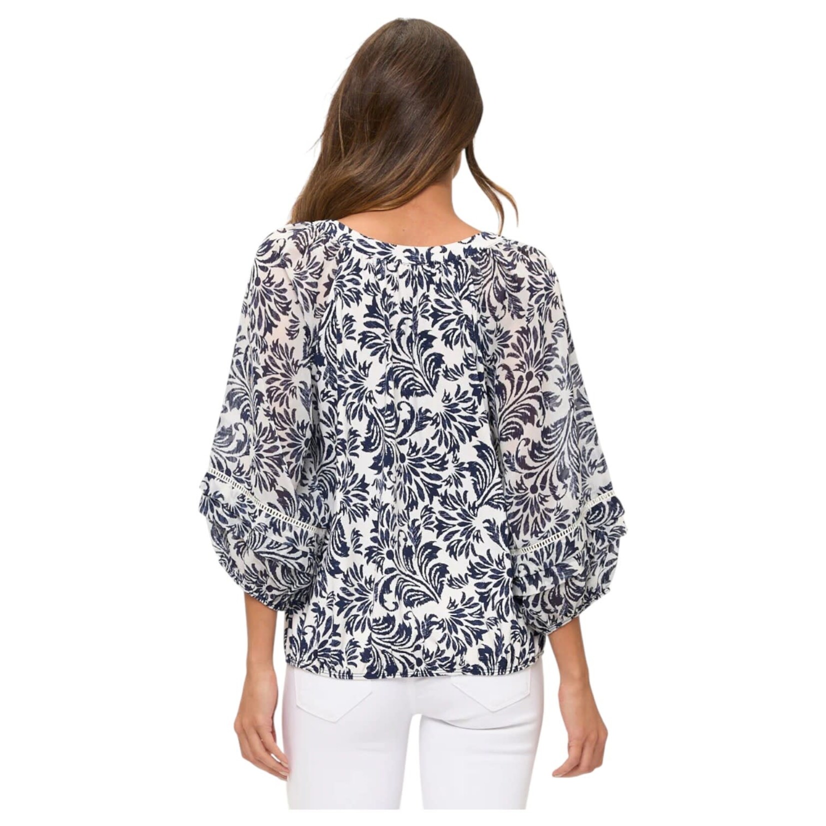 PERSEPTION PERSEPTION 3/4 BUBBLE SLEEVE TOP TP-MS-1459