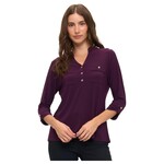 PERSEPTION PERSEPTION FAUX POCKET 3 BUTTON 3/4 SLEEVE TOP TP-MS-1939