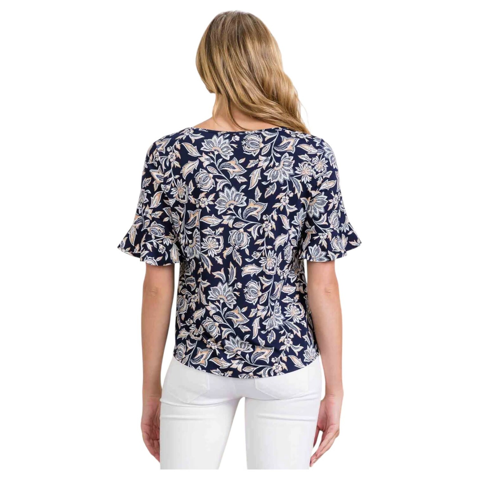PERSEPTION PERSEPTION TIE FRONT SHORT SLEEVE TOP TP-MS-1514