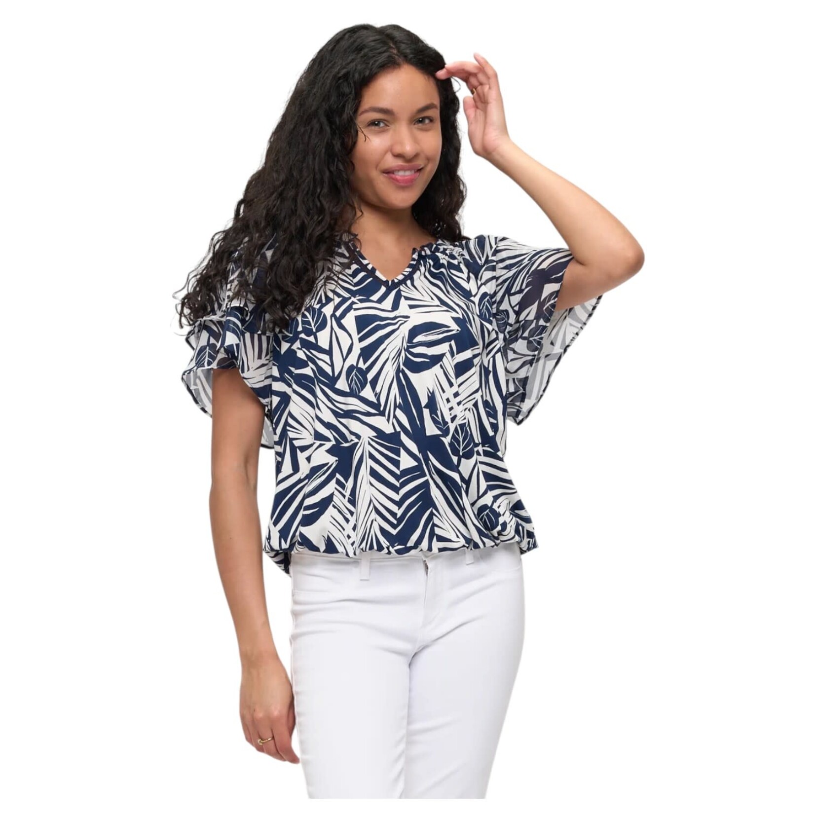 PERSEPTION PERSEPTION FLUTTER SHORT SLEEVE TOP TP-MS-2129