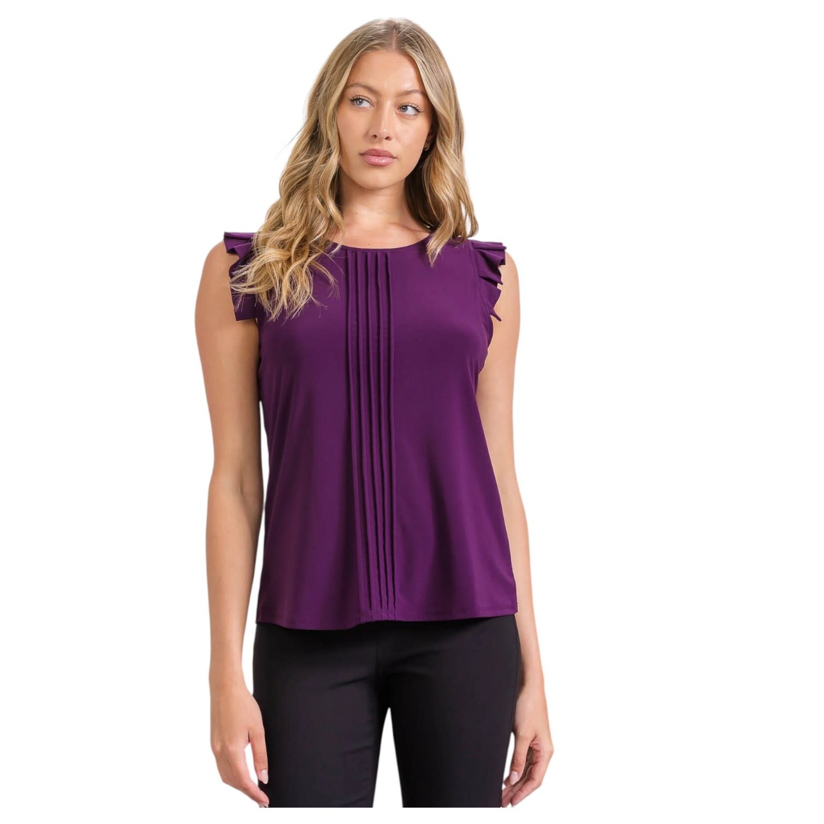PERSEPTION PERSEPTION RUFFLE SLEEVELESS TOP TP-MS-2141