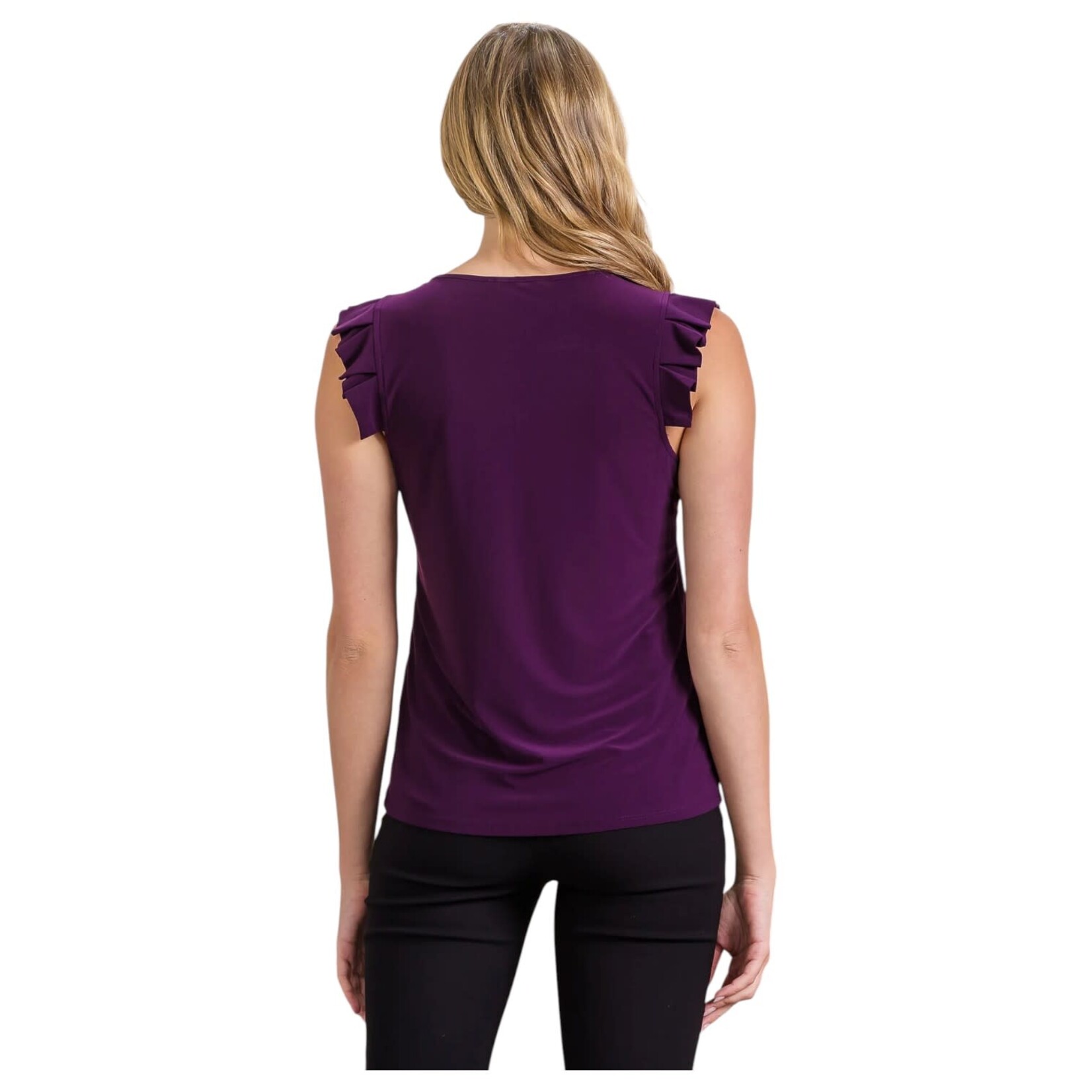 PERSEPTION PERSEPTION RUFFLE SLEEVELESS TOP TP-MS-2141