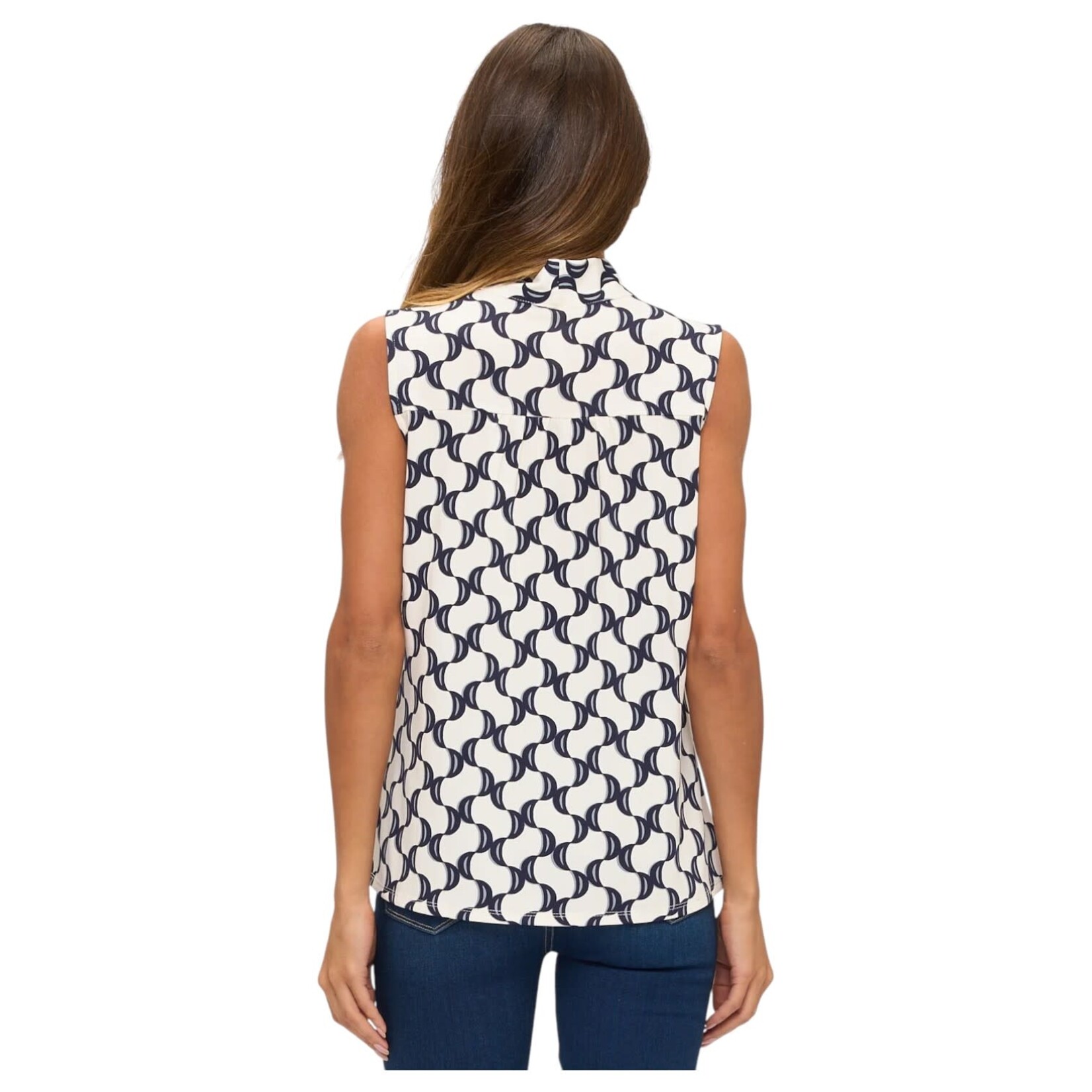PERSEPTION PERSEPTION SLEEVELESS TIE NECK TOP TP-MS-1998