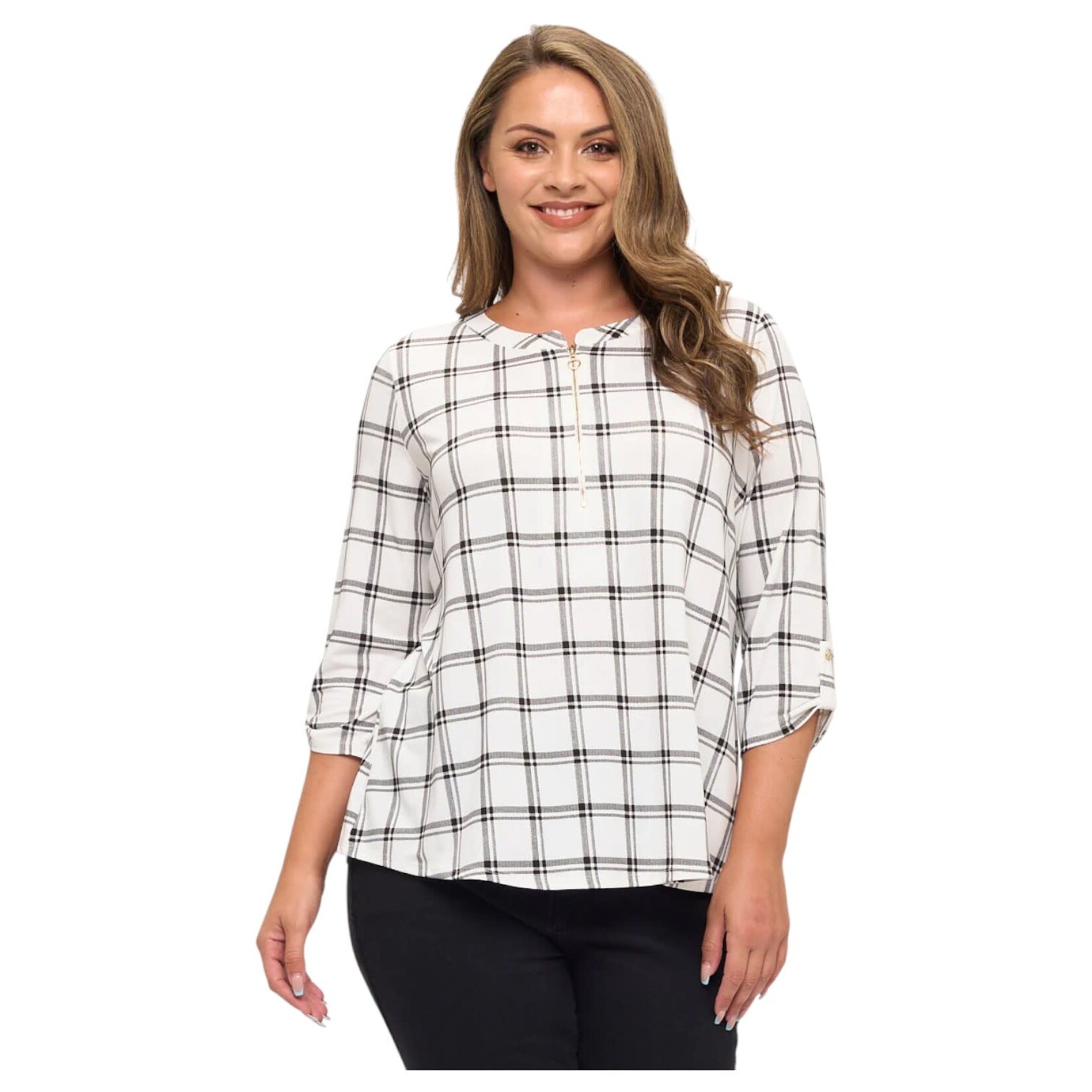 PERSEPTION PERSEPTION PLUS 3/4 SLEEVE TOP TP-WM-1956
