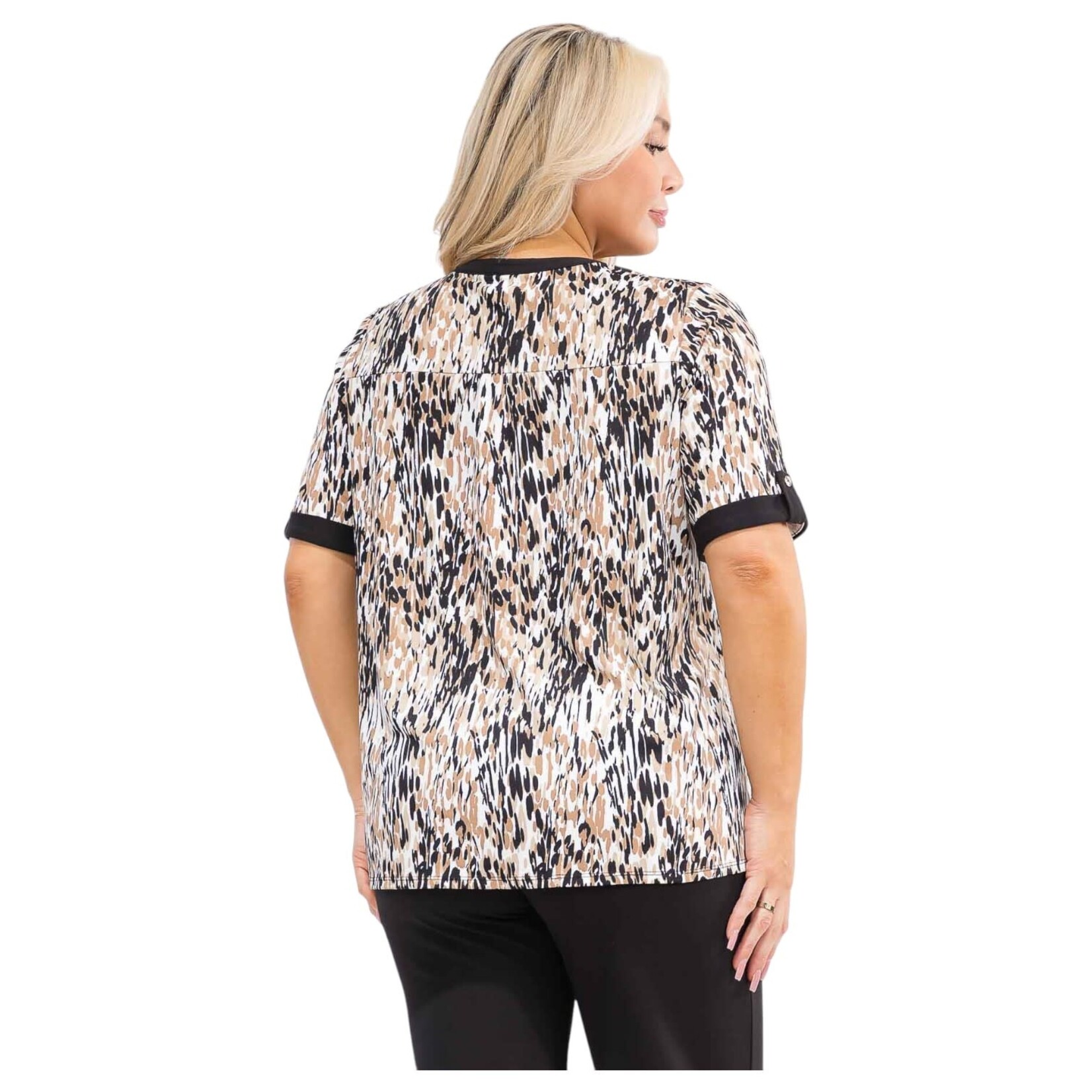 PERSEPTION PERSEPTION PLUS O ZIP SHORT SLEEVE TOP TP-WM-2219