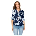 DNA DNA 3 BUTTON ROLL TAB SLEEVE TOP 6456T-24086