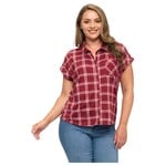 DNA DNA PLUS PLAID SHORT SLEEVE BUTTON UP TOP 6462XB-24076