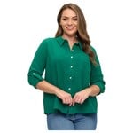 DNA DNA PLUS COTTON BUTTON UP ROLL TAB LONG SLEEVE TOP 6493XB-25099