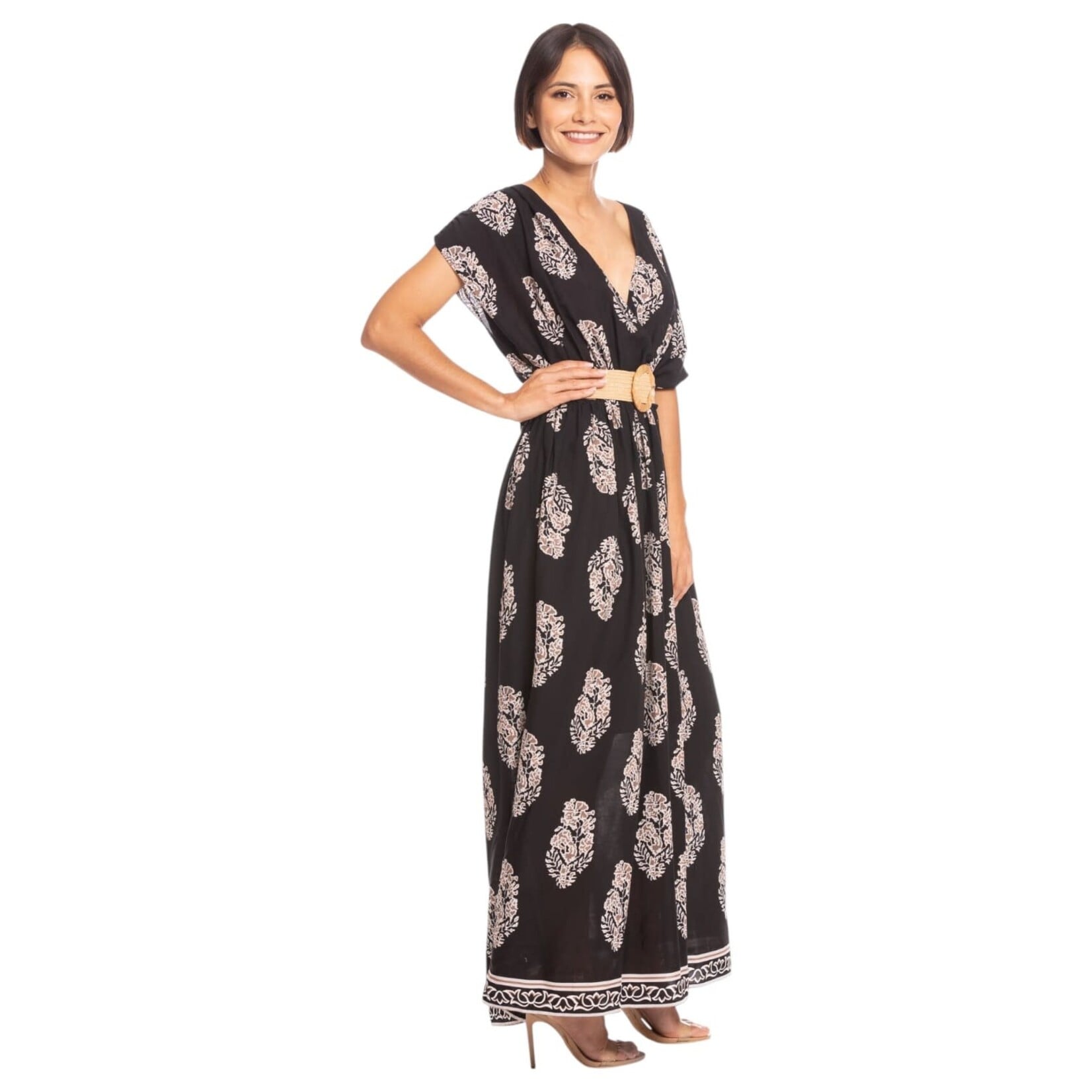 ESSENCIA ESSENCIA BELTED MAXI DRESS MM6110A-ESS