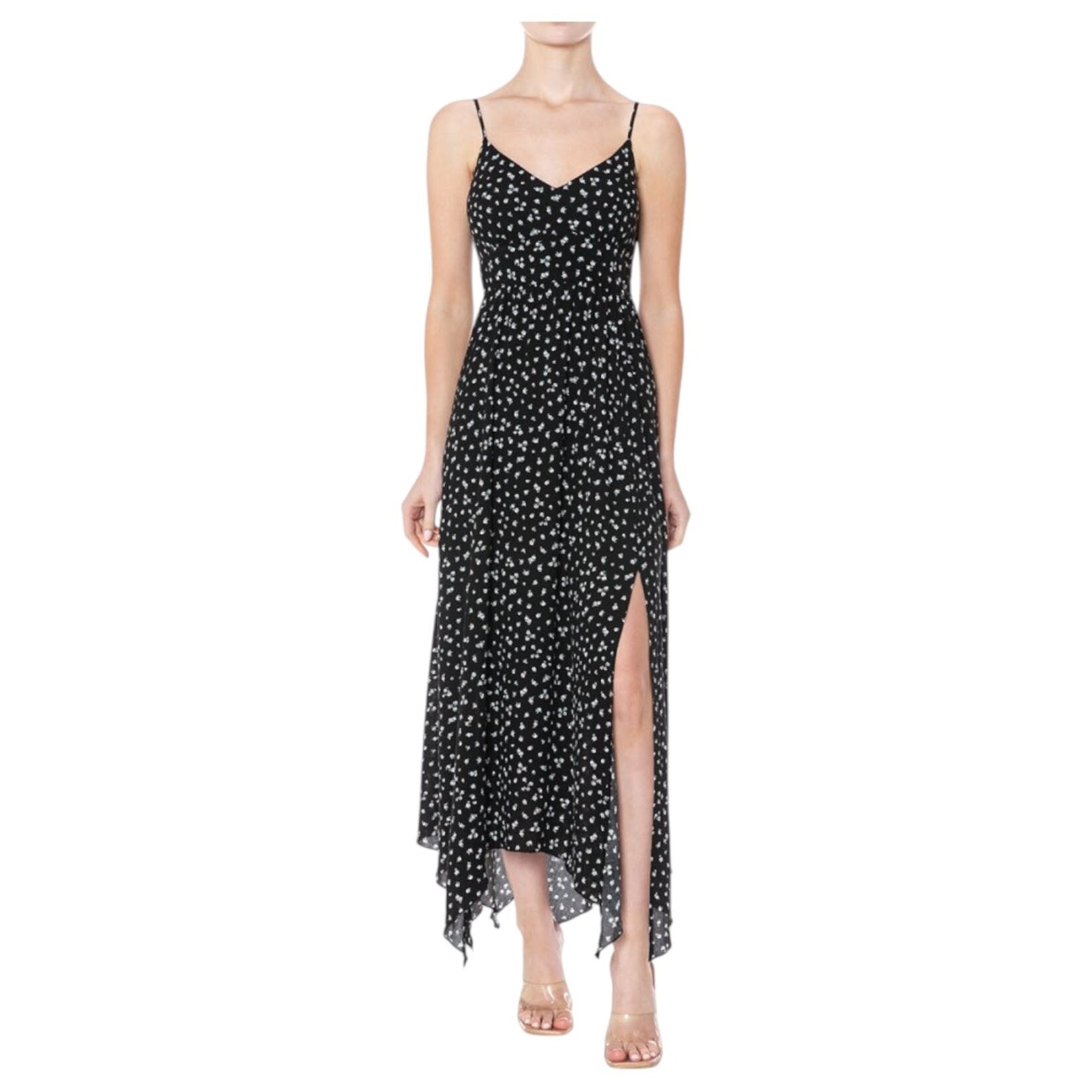 AMBIANCE APPAREL AMBIANCE DITSY FLORAL CAMI MAXI DRESS 76406-1