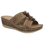 ATALINA ATALINA CROSS BAND FLOWER DETAIL WEDGE DC4181