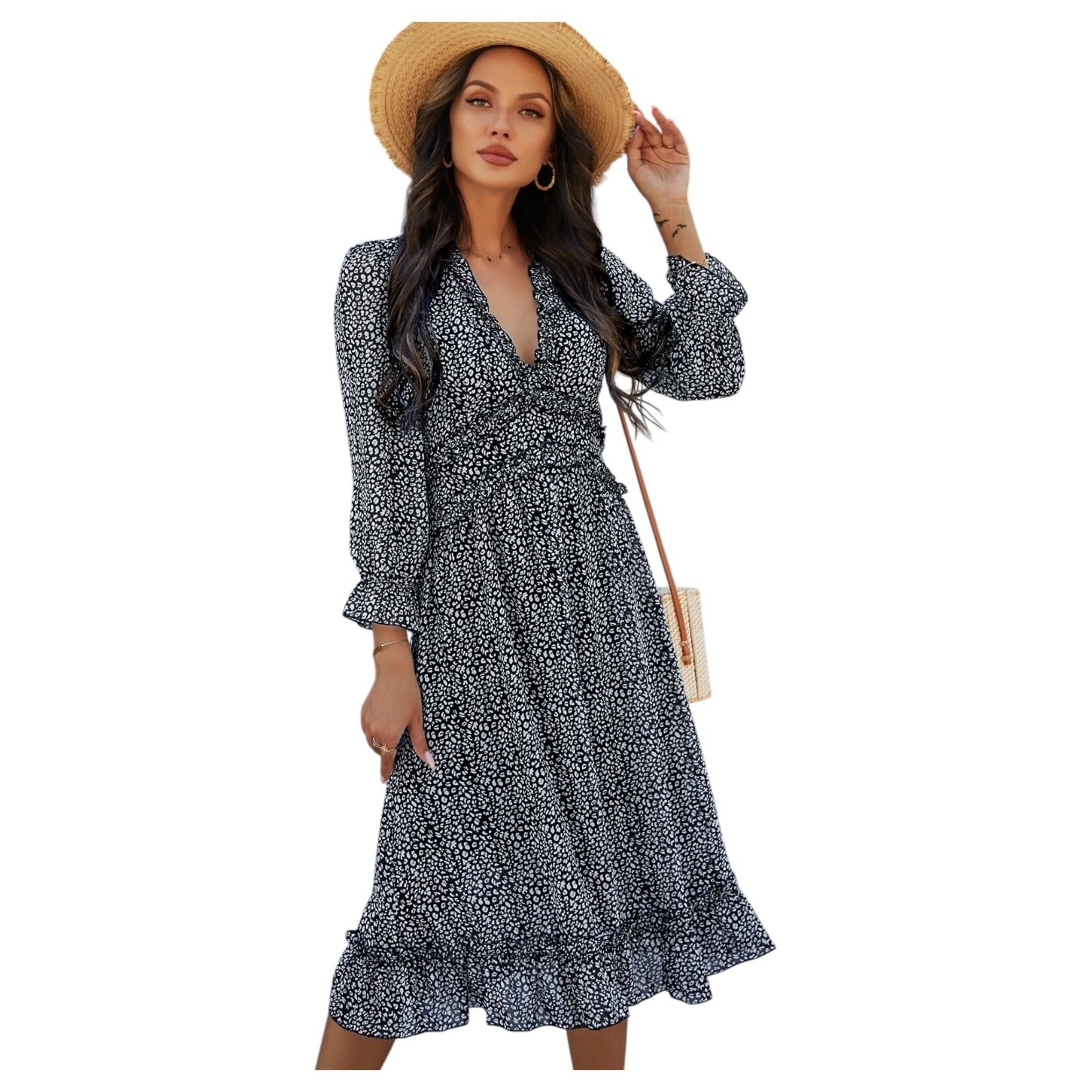 MISS KELLY MISS KELLY LONG SLEEVE FLORAL DRESS SD3740