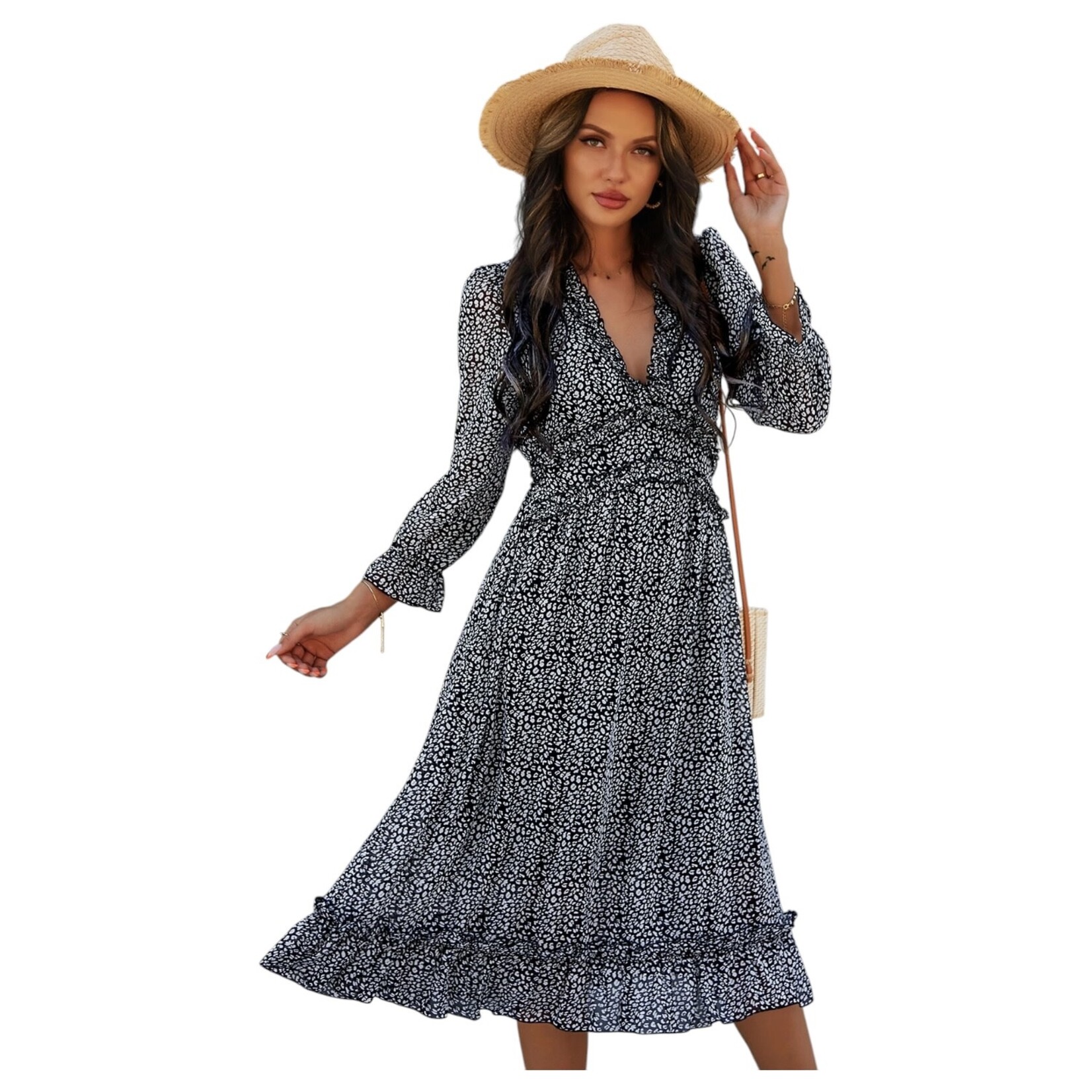 MISS KELLY MISS KELLY LONG SLEEVE FLORAL DRESS SD3740