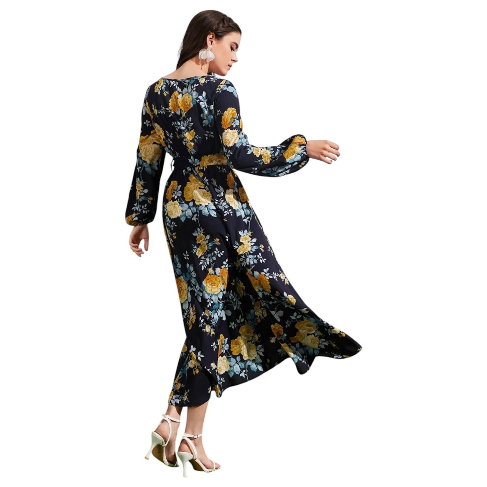 MISS KELLY MISS KELLY LONG SLEEVE FLORAL DRESS SD5003
