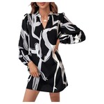 MISS KELLY MISS KELLY LONG SLEEVE PATTERNED DRESS SD4676