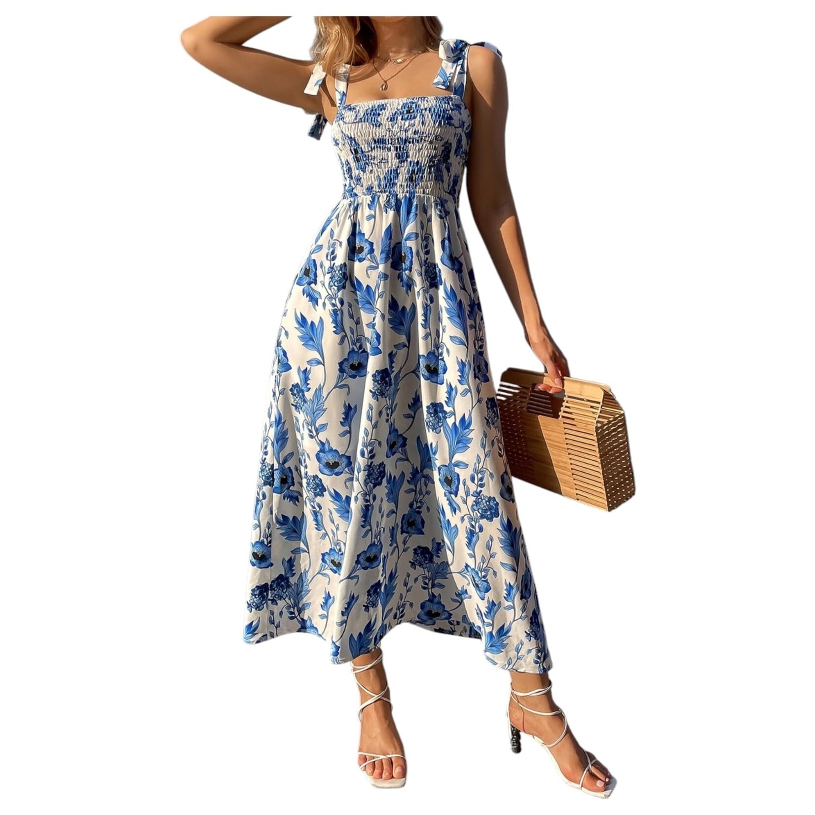 MISS KELLY MISS KELLY RUFFLE STRAP FLORAL DRESS SD5232