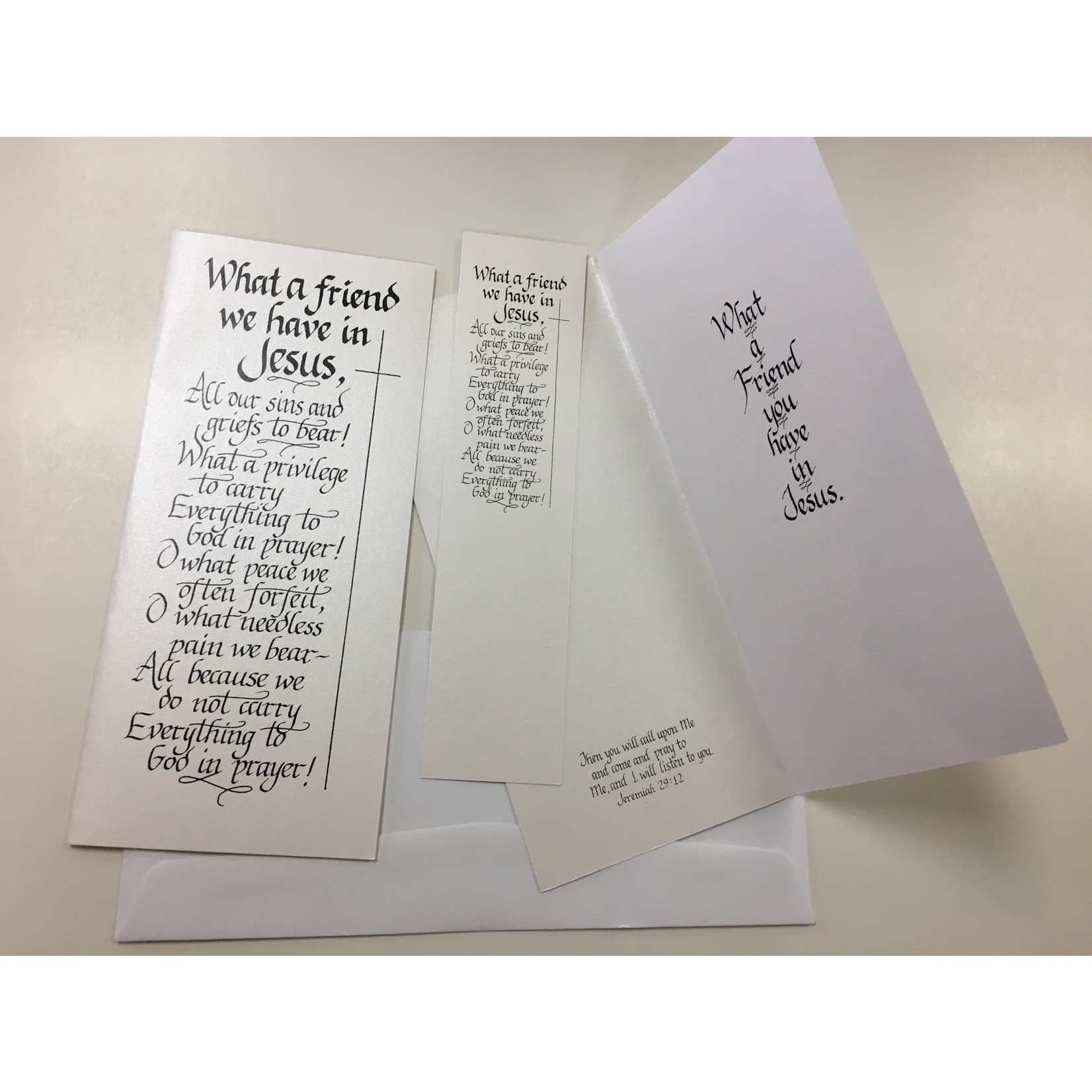 Hymns In My Heart - 3x9'' Greeting Card - Encouragement - What A Friend We Have In Jesus (22)