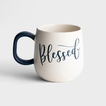 Dayspring Blessed Mug White/Blue Handle