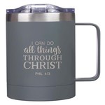 I Can Do All Things - Gray Stainless Steel Camp Mug - Philippians 4:13