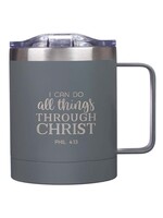 I Can Do All Things - Gray Stainless Steel Camp Mug - Philippians 4:13