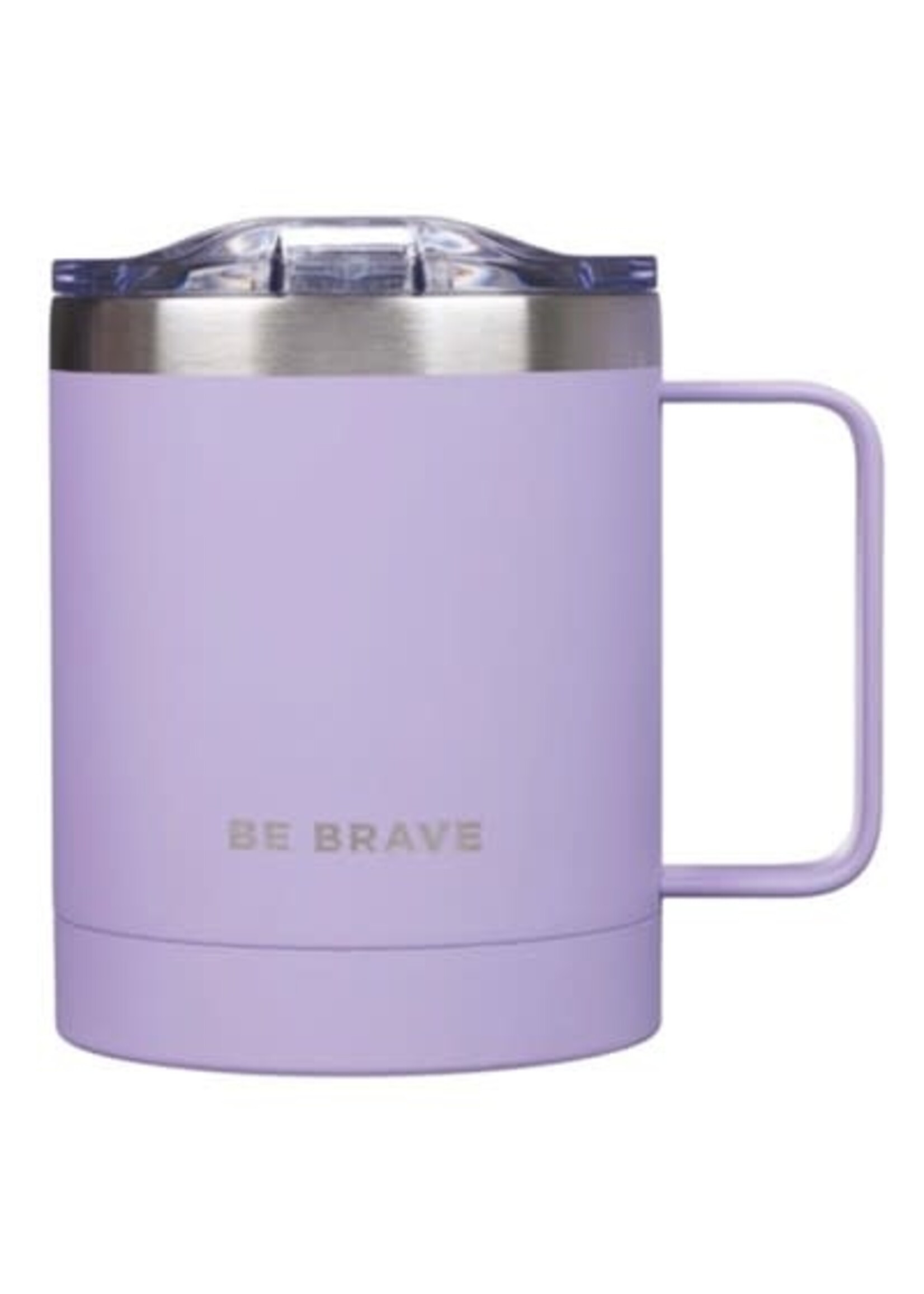 Be Brave - Lavendar Silver-Rim Camp Mug