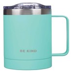 Be Kind - Teal Silver-Rim Camp Mug