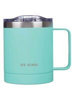Be Kind - Teal Silver-Rim Camp Mug