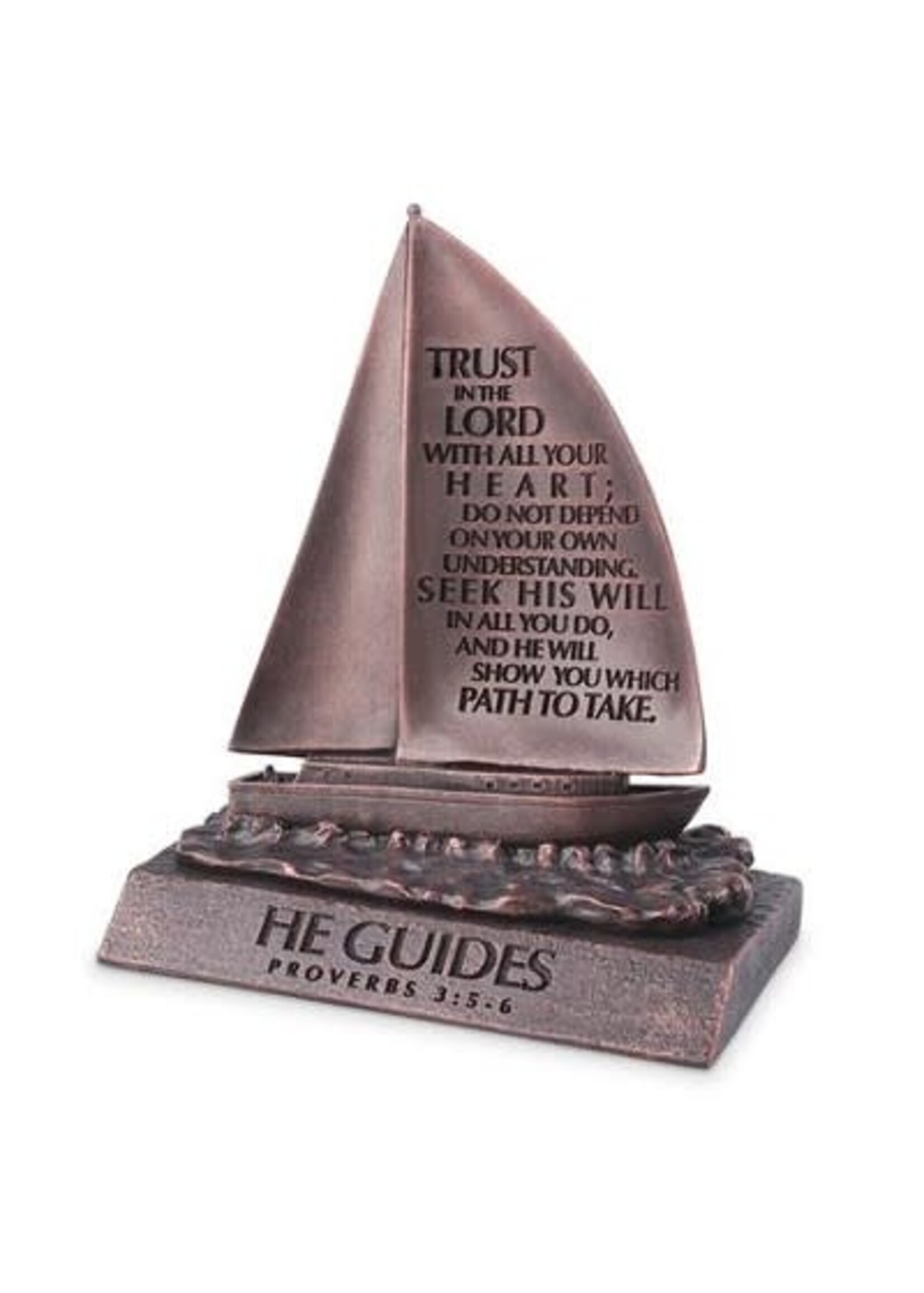 Sculpture of Faith Boat - He Guides - Proverbs 3:5-6