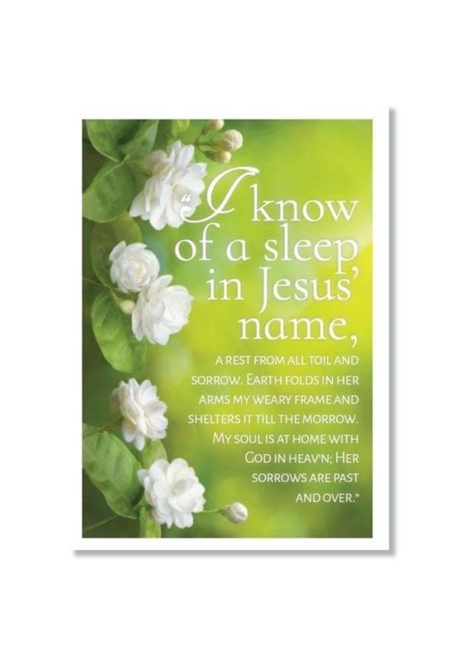 Hymns In My Heart - 5x7" Greeting Card - Sympathy - I Know of a Sleep In Jesus' Name