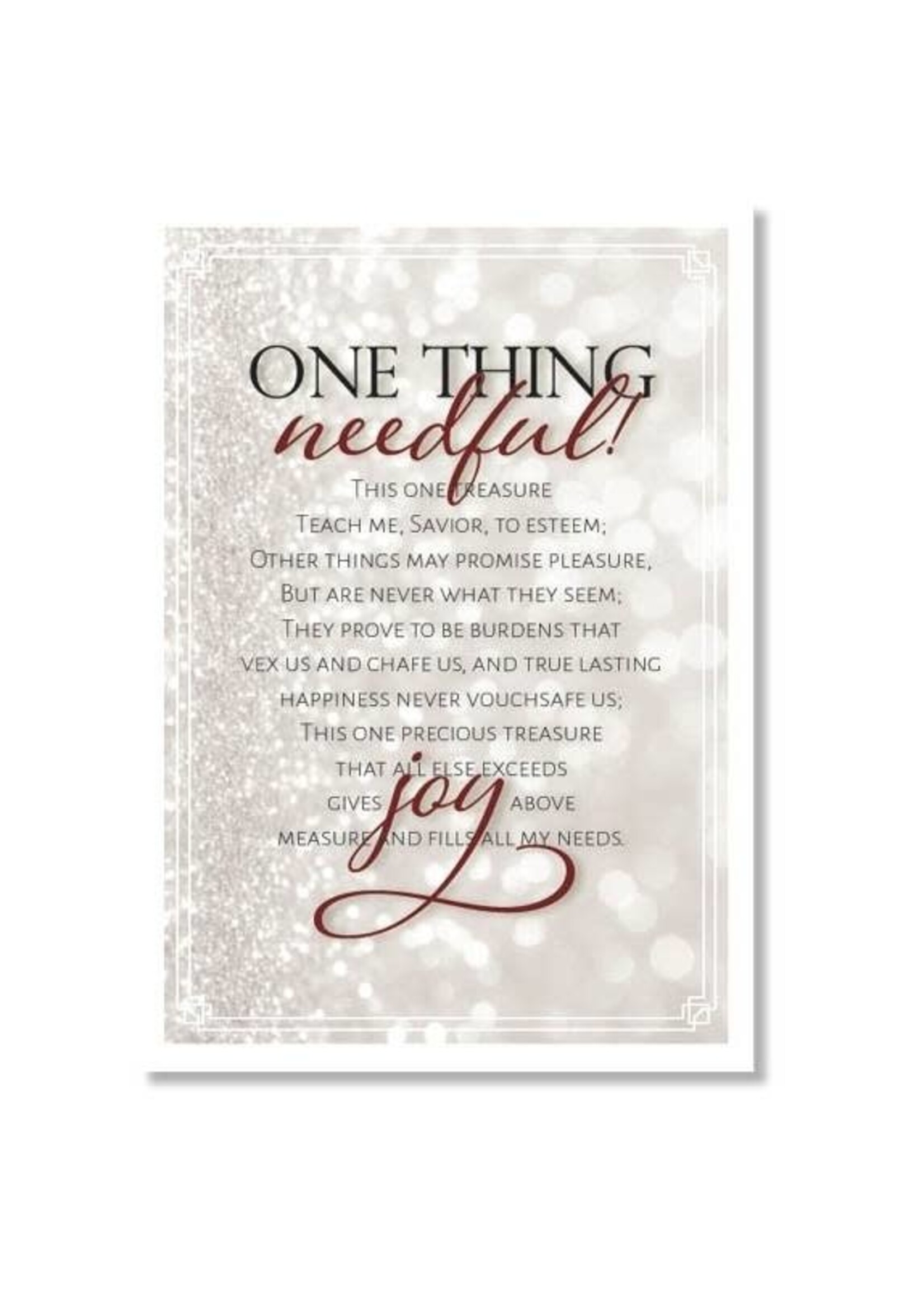 Hymns In My Heart - 5x7" Greeting Card - General - One Thing Needful