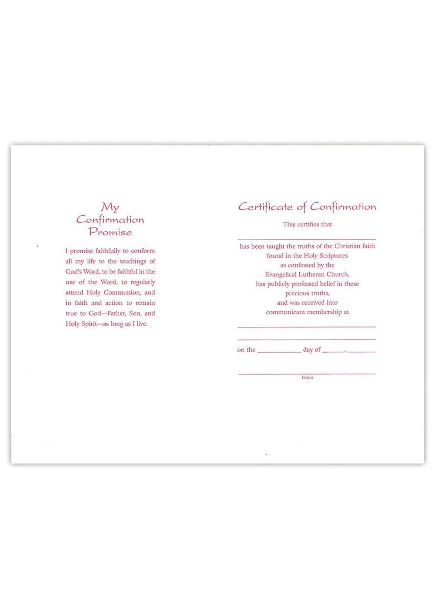 Confirmation Certificate - Various Verses