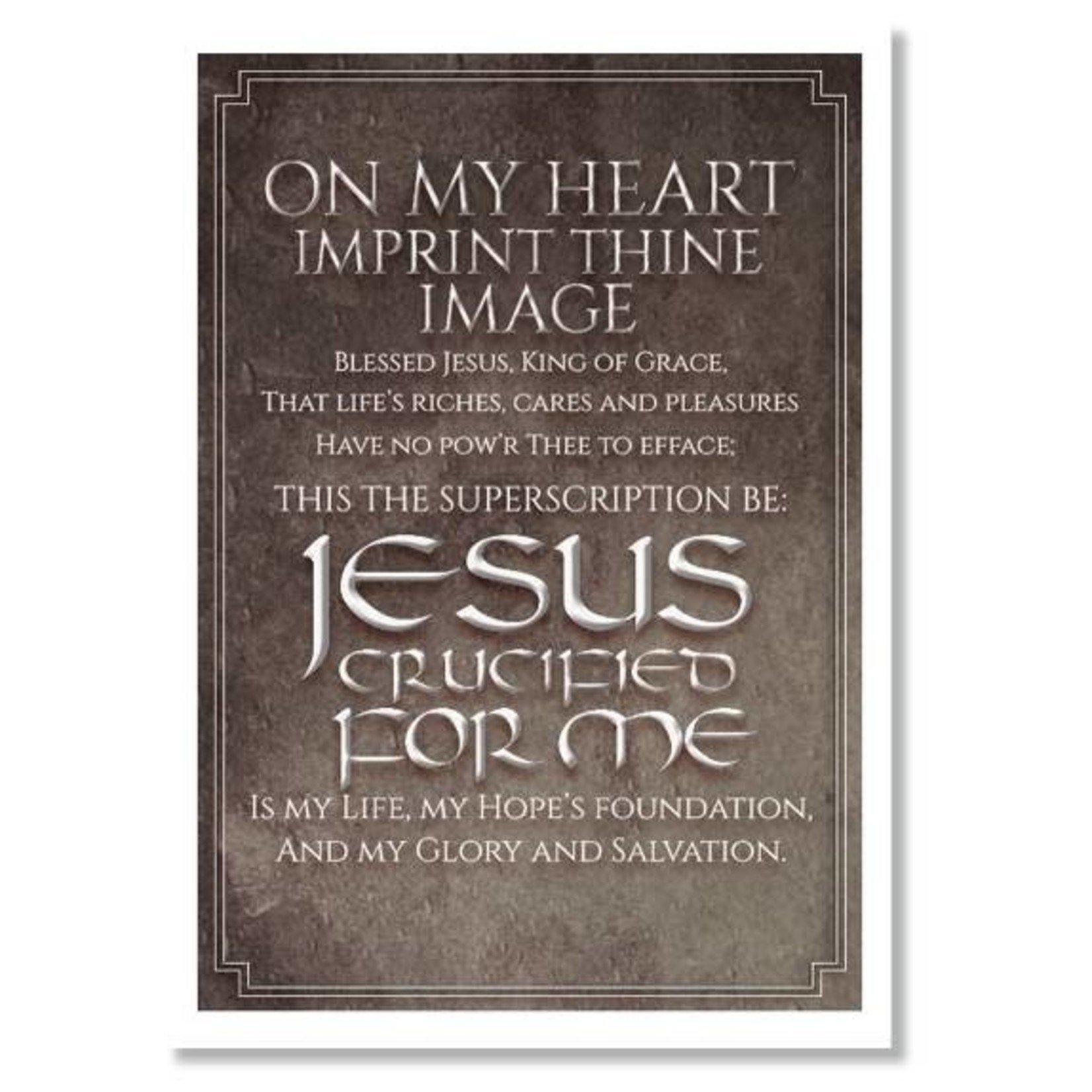 Hymns In My Heart - 5x7" Greeting Card - Installation (Pastor) - On My Heart Imprint Thine Image