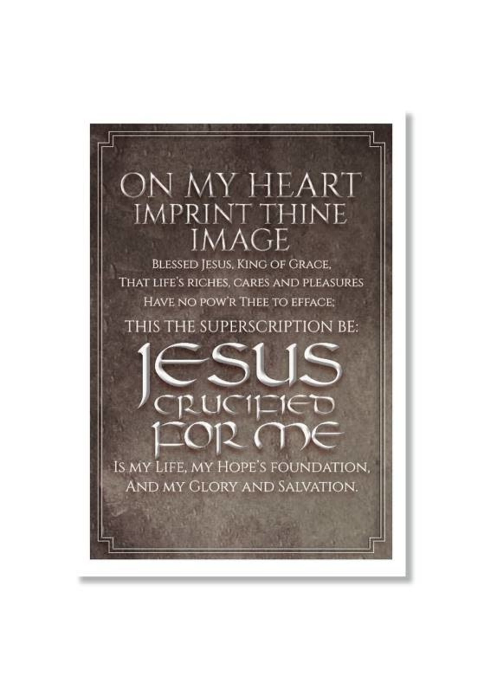 Hymns In My Heart - 5x7" Greeting Card - Installation (Pastor) - On My Heart Imprint Thine Image