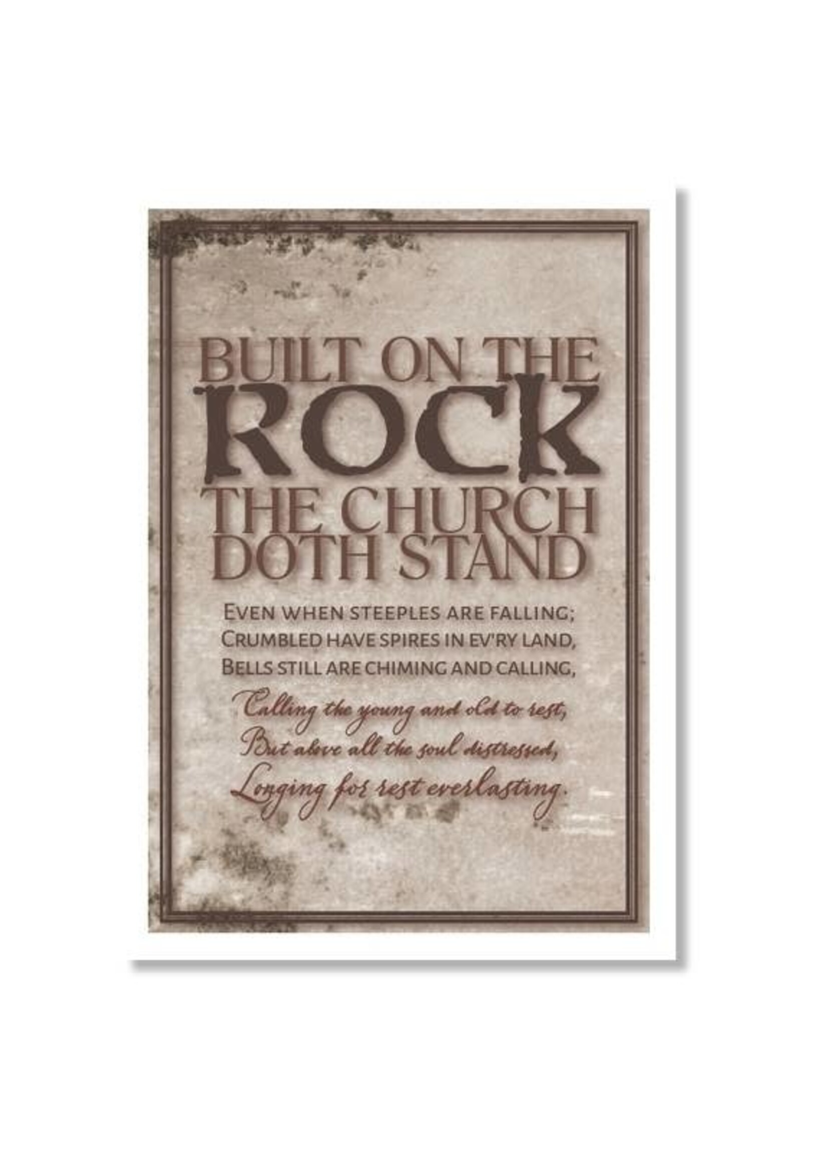 Hymns In My Heart - 5x7" Greeting Card - Appreciation (Pastor) - Grey - Built on the Rock