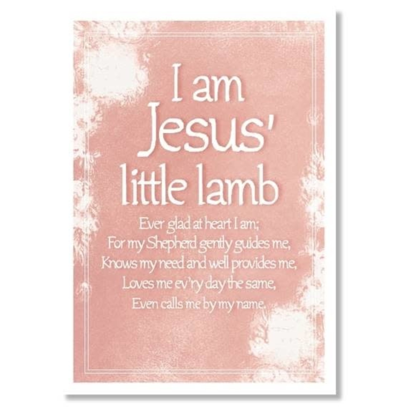 Hymns In My Heart - 5x7" Greeting Card - Baptism (Daughter) - I am Jesus' Little Lamb