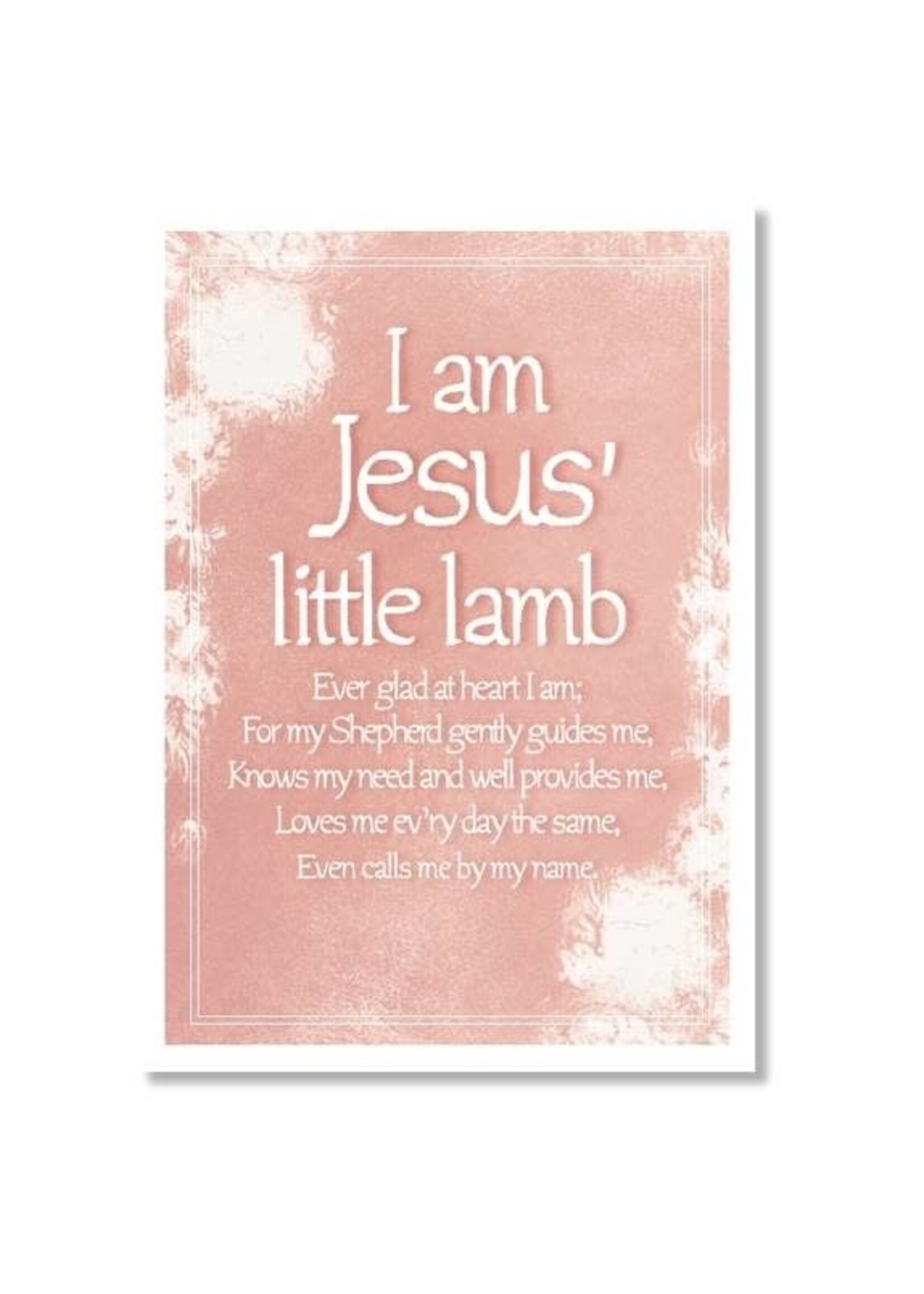 Hymns In My Heart - 5x7" Greeting Card - Baptism (Daughter) - I am Jesus' Little Lamb