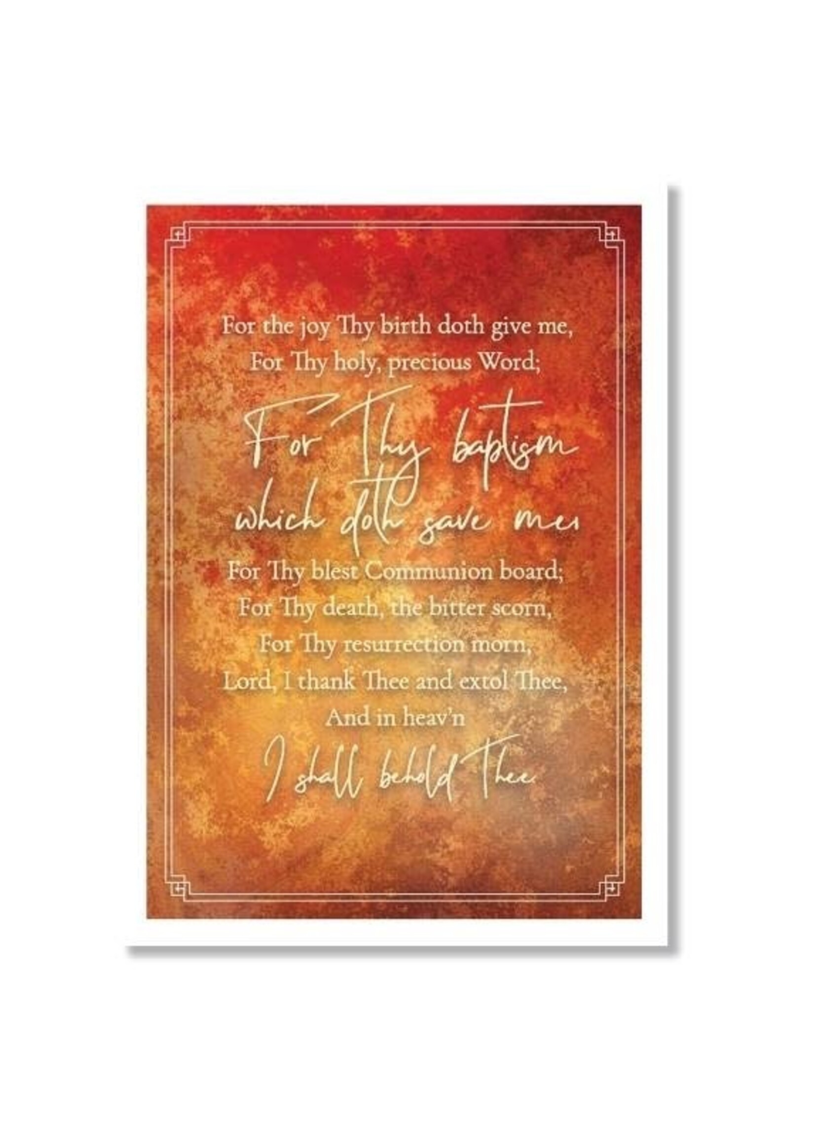 Hymns In My Heart - 5x7" Greeting Card - Baptism - For the Joy Thy Birth