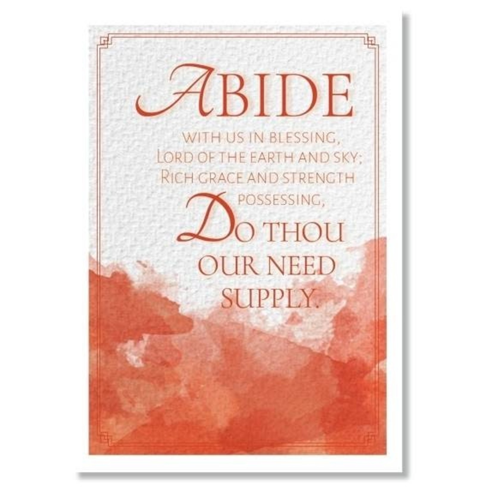 Hymns In My Heart - 5x7" Greeting Card - Wedding (Shower) - Abide With Us