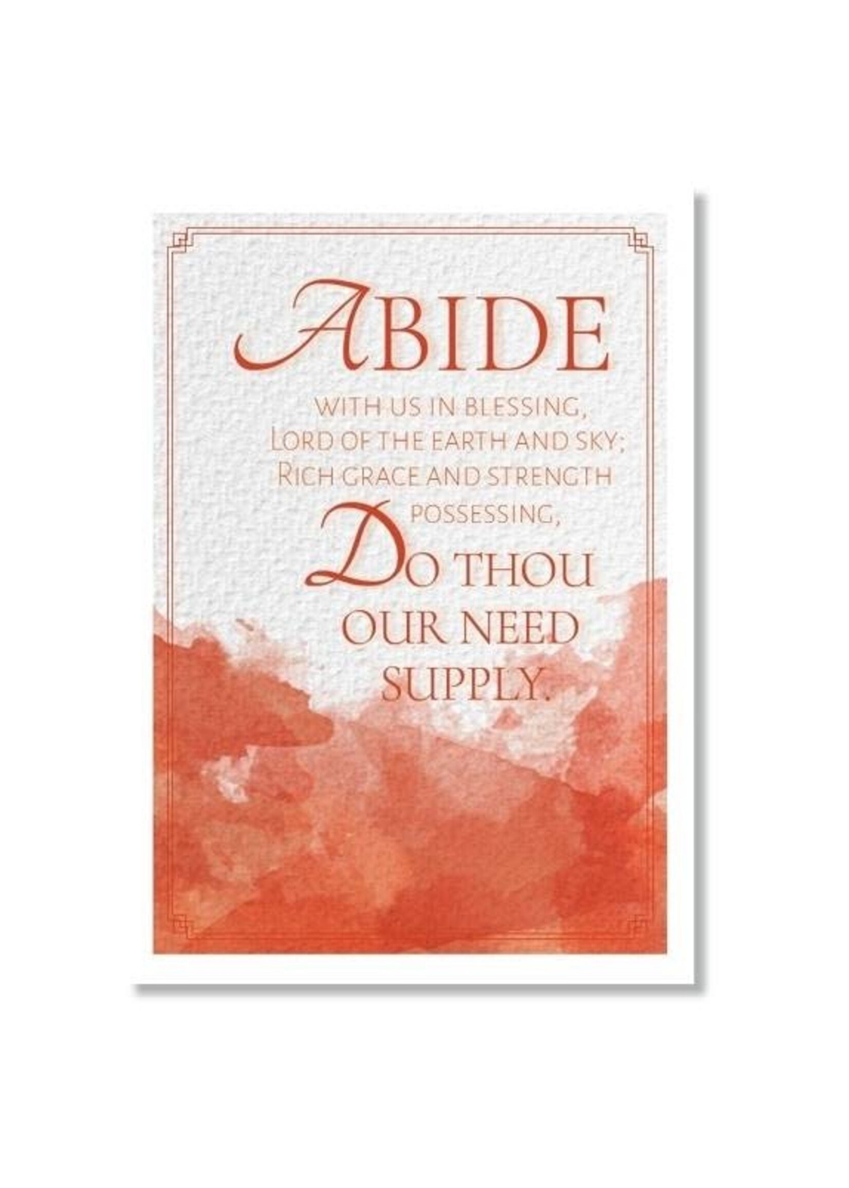 Hymns In My Heart - 5x7" Greeting Card - Wedding (Shower) - Abide With Us