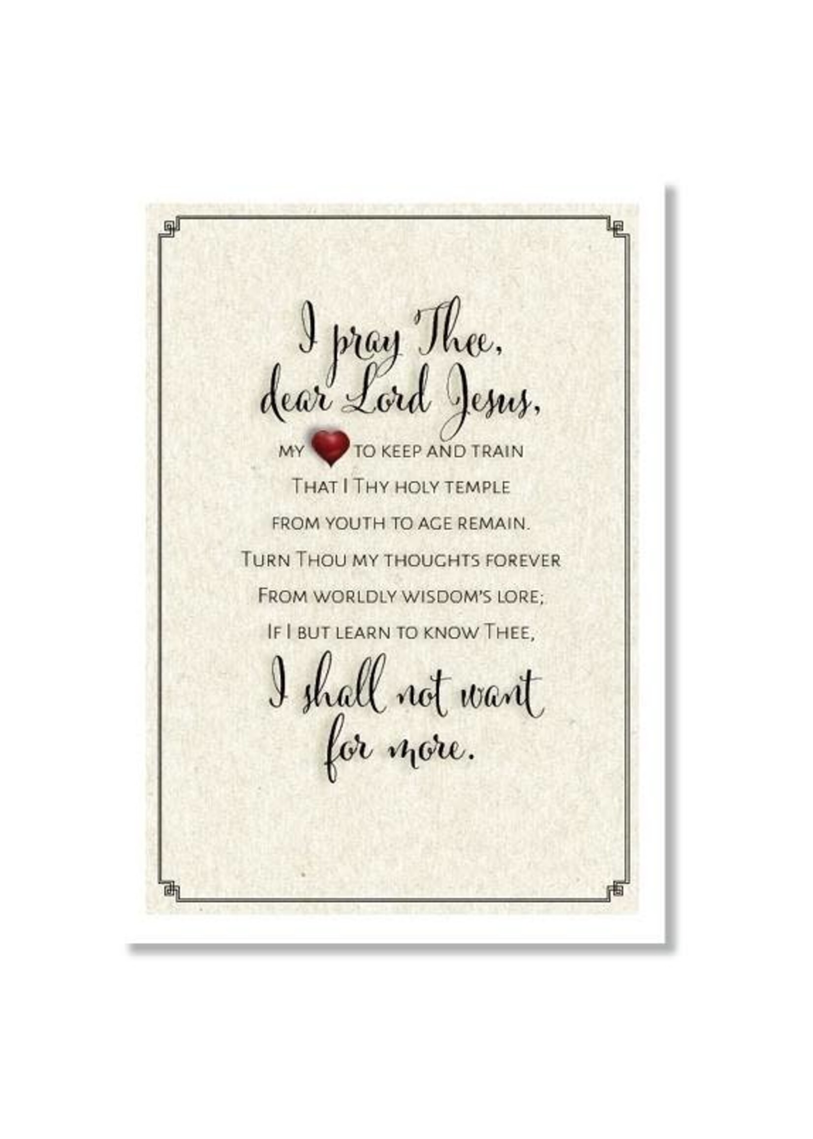 Hymns In My Heart - 5x7" Greeting Card - Confirmation - I Pray Thee, Dear Lord Jesus