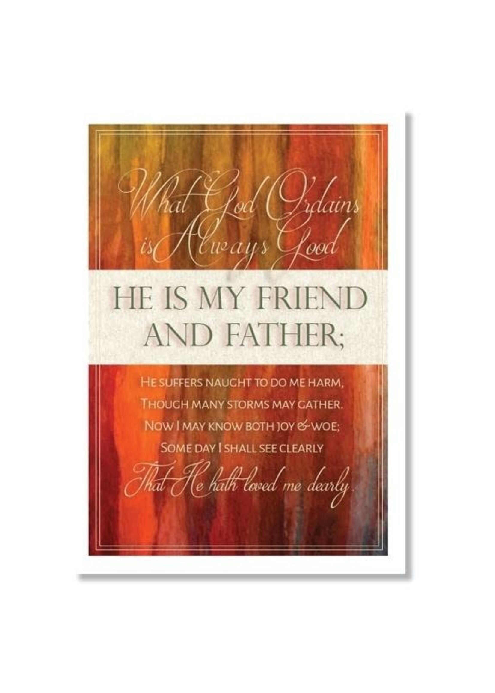 Hymns In My Heart - 5x7" Greeting Card - Get Well - Red - What God Ordains