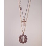 Layered Double Cross Necklace