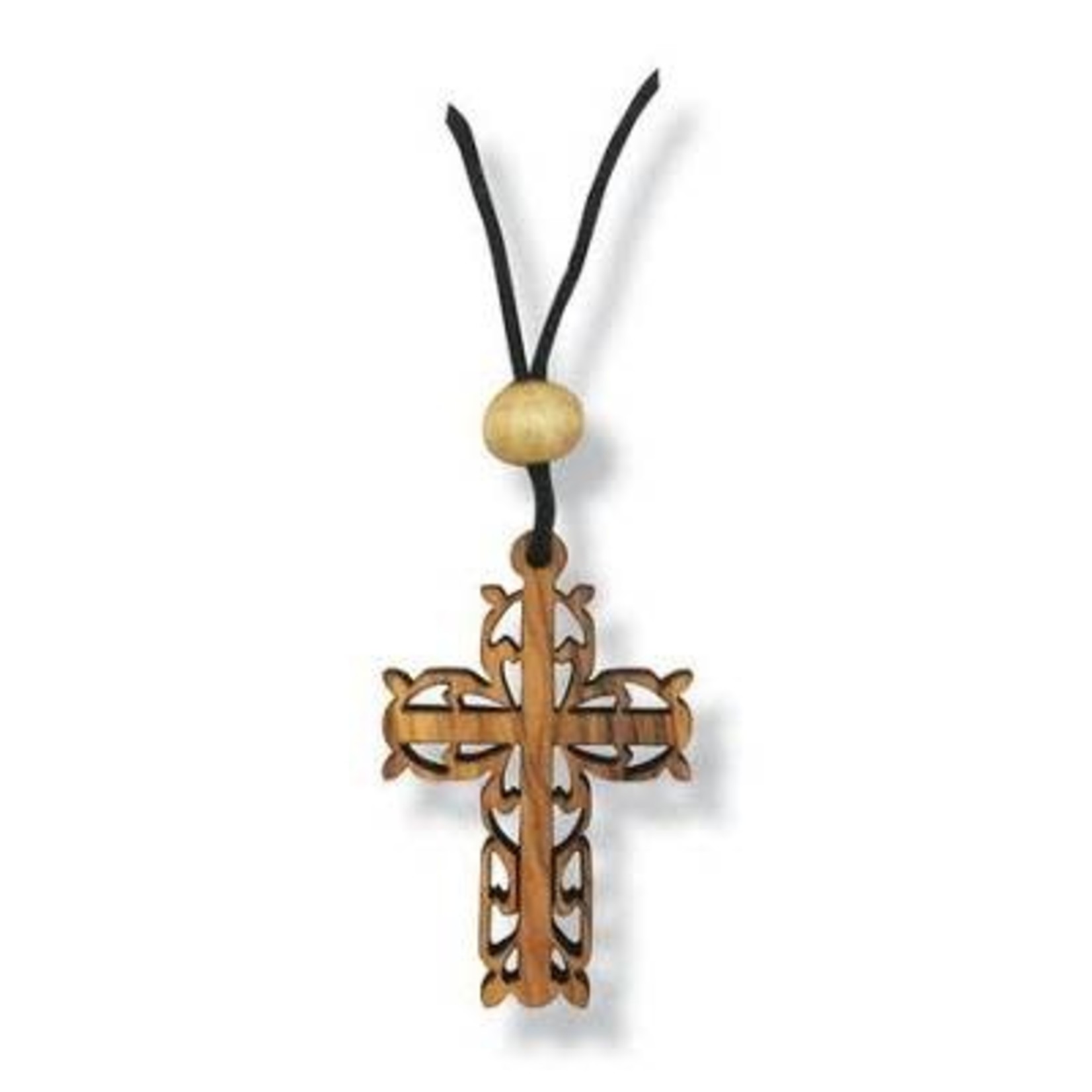 Olive Wood Cross Pendant on Cord