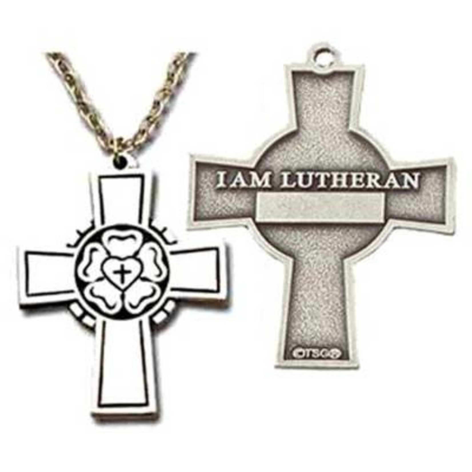 Luther's Rose/I Am Lutheran Cross Pendant