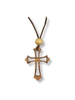 Olive Wood Open Cross Pendant on Cord