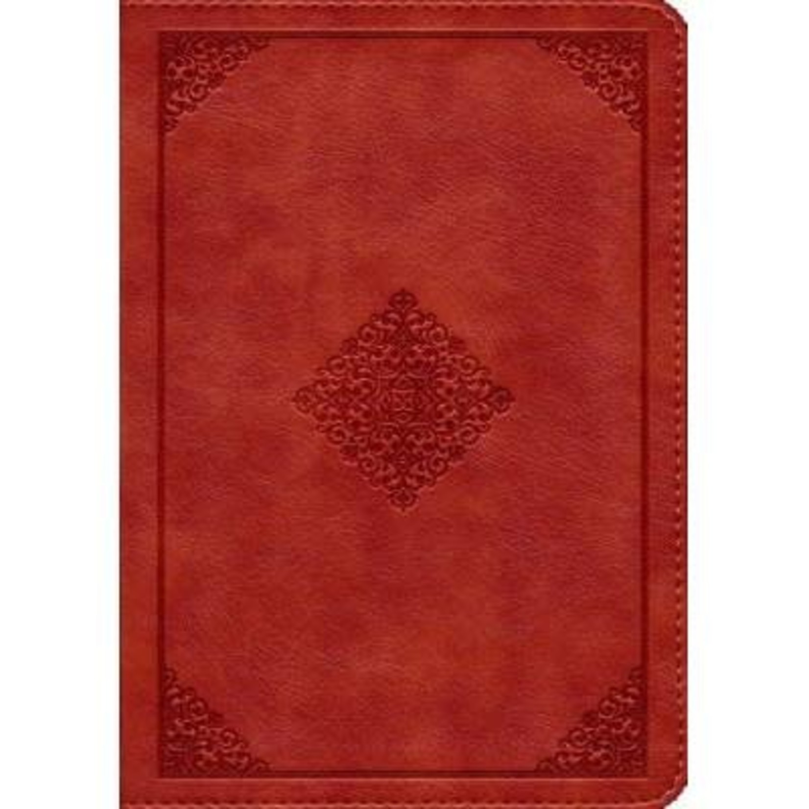 Crossway (ESV) English Standard Version Large Print Compact Bible - Terracotta with Ornament Design