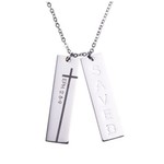 Saved Cutout Double Bar Drop Necklace