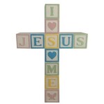 Jesus Loves Me Wall Cross - Pastel